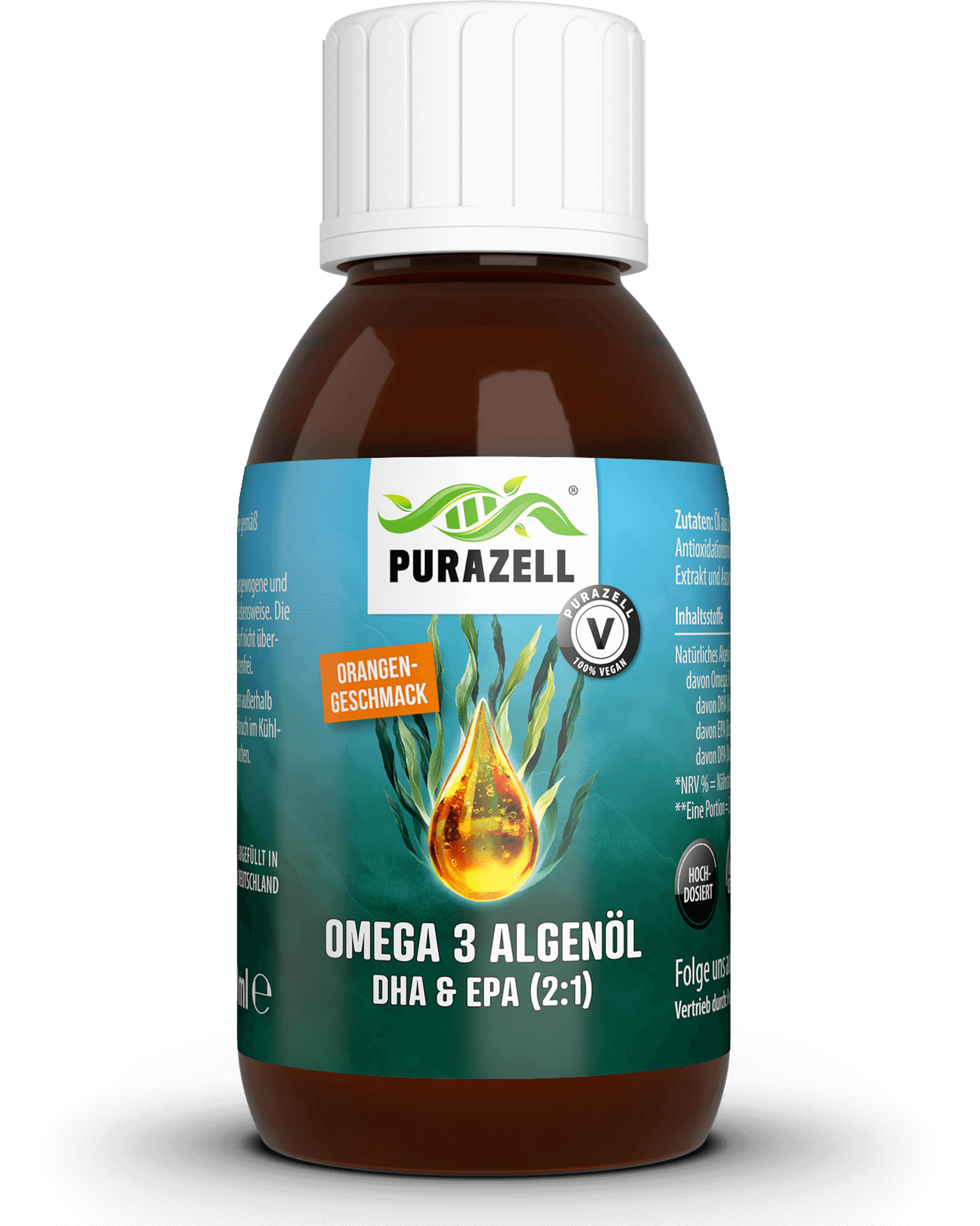 Omega 3 Algenöl DHA & EPA (2:1) - Orange